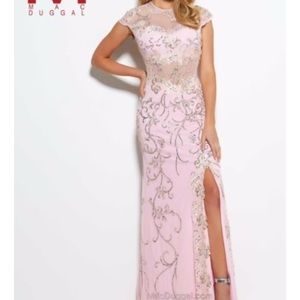 Pink Mac Duggal prom dress